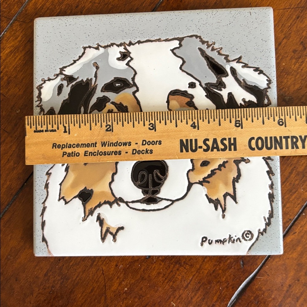 Hand Crafted Australian Shepherd Tile by Pumpkin Tile - Picture 3 of 5